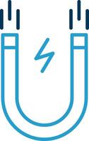 Magnet Line Blue Two Color Icon vector