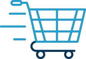 Cart Line Blue Two Color Icon vector