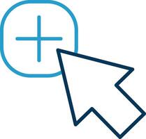 Mouse Cursor Line Blue Two Color Icon vector