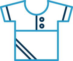 camisa línea azul dos color icono vector