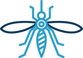 Mosquito Line Blue Two Color Icon vector