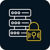 Secure Data Line Yellow White Icon vector