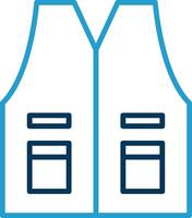 Sleeveless Line Blue Two Color Icon vector