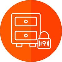 Filing Cabinet Line Yellow White Icon vector