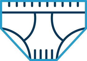 Underwear Line Blue Two Color Icon vector