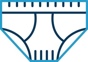 Underwear Line Blue Two Color Icon vector