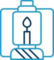 Lantern Line Blue Two Color Icon vector