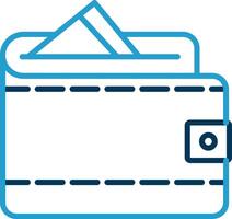 Wallet Line Blue Two Color Icon vector