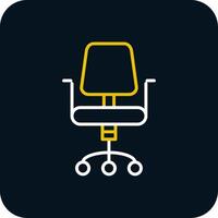 Chair Line Yellow White Icon vector