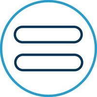 Equal Line Blue Two Color Icon vector