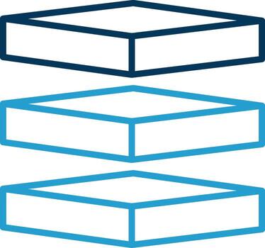 capas línea azul dos color icono vector