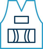 Sleeveless Line Blue Two Color Icon vector