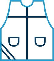 Sleeveless Line Blue Two Color Icon vector