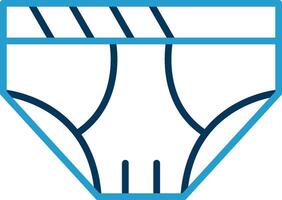 Underwear Line Blue Two Color Icon vector