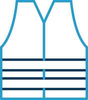 Sleeveless Line Blue Two Color Icon vector