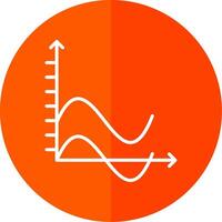 Wave Chart Line Yellow White Icon vector