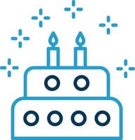 Cake Line Blue Two Color Icon vector