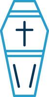 Coffin Line Blue Two Color Icon vector