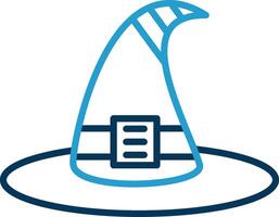 Witch Hat Line Blue Two Color Icon vector