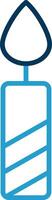 Candle Line Blue Two Color Icon vector