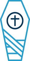 Coffin Line Blue Two Color Icon vector