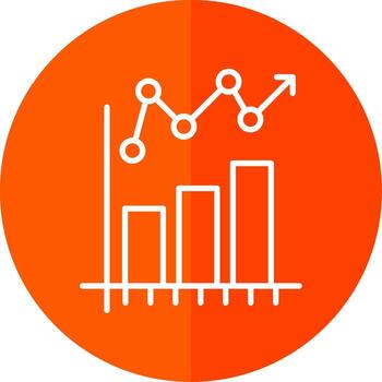 Statistical Chart Line Yellow White Icon vector