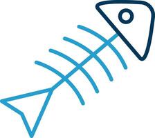 Rotten Fish Line Blue Two Color Icon vector