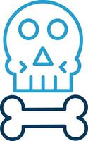 Skull Line Blue Two Color Icon vector