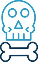 Skull Line Blue Two Color Icon vector