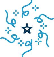 Firework Line Blue Two Color Icon vector
