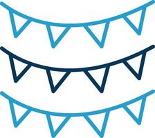 Bunting Line Blue Two Color Icon vector