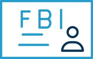 fbi línea azul dos color icono vector