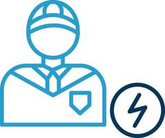 Electrician Line Blue Two Color Icon vector