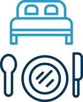 Bed And Breakfast Line Blue Two Color Icon vector