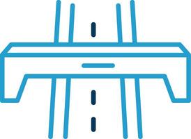autopista línea azul dos color icono vector