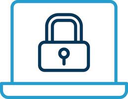 Security Line Blue Two Color Icon vector