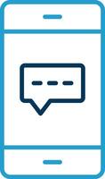 Live Chat Line Blue Two Color Icon vector