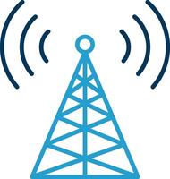 Radio Tower Line Blue Two Color Icon vector