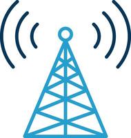 Radio Tower Line Blue Two Color Icon vector