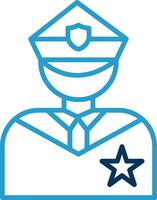 Police Line Blue Two Color Icon vector