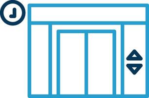 Elevator Line Blue Two Color Icon vector