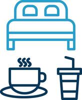 Bed And Breakfast Line Blue Two Color Icon vector