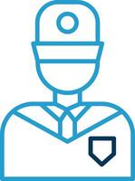 Security Guard Line Blue Two Color Icon vector