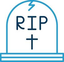 Tomb Line Blue Two Color Icon vector