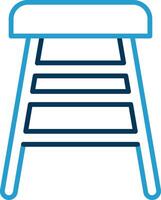Bar Stool Line Blue Two Color Icon vector