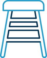 Bar Stool Line Blue Two Color Icon vector