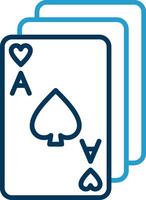 Card Game Line Blue Two Color Icon vector