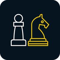 Chess Line Yellow White Icon vector