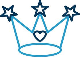 Crown Line Blue Two Color Icon vector