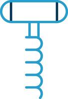 Corkscrew Line Blue Two Color Icon vector